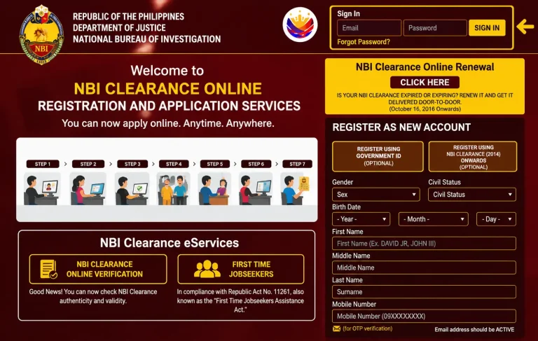 How to Log In to the NBI Clearance Portal