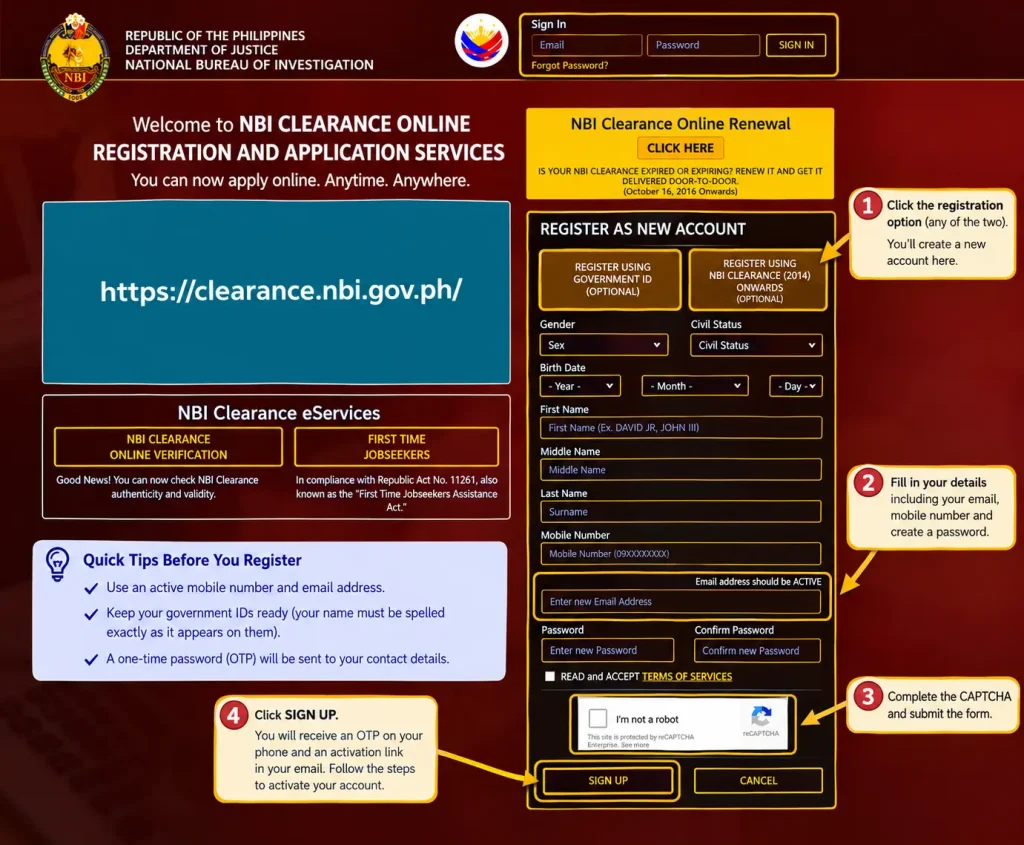 How to Register for an NBI Clearance Account How to Register for an NBI Clearance Account