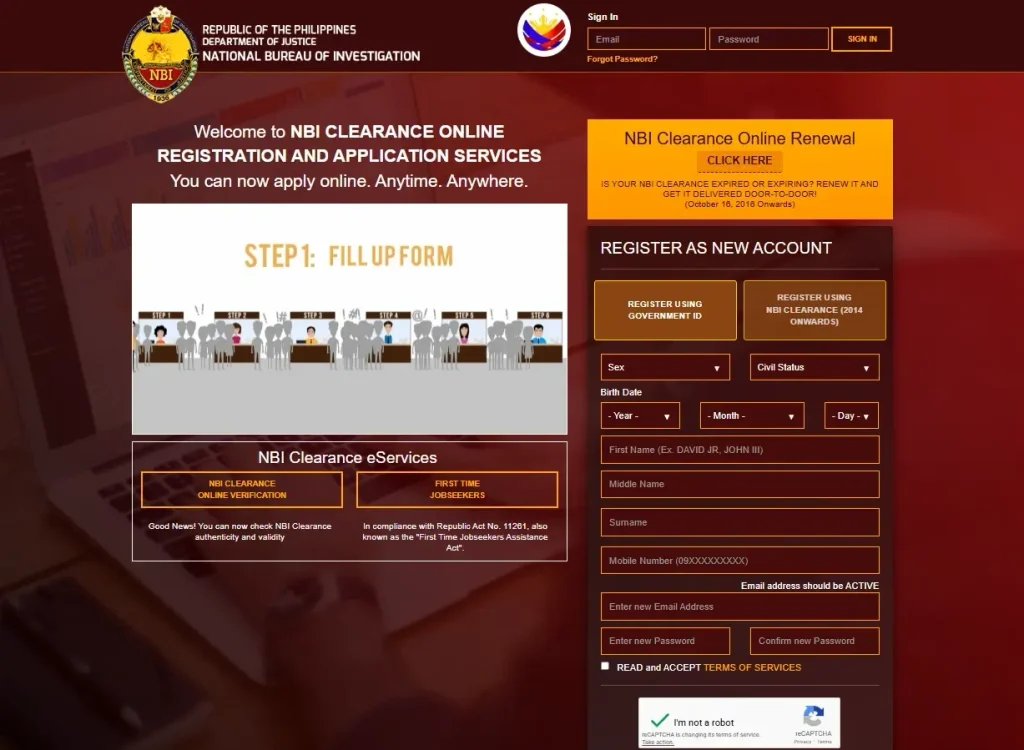 Under “Register as New Account,” choose one of the two tabs: Under “Register as New Account,” choose one of the two tabs: