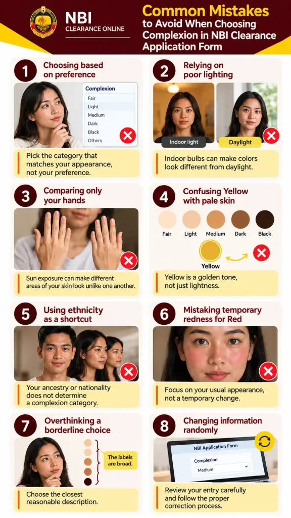 Common Mistakes to Avoid When Choosing Complexion in NBI Clearance Application Form